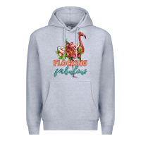 Heather Grey flamingo flocking fabulous Premium Hoodie - Artiststas