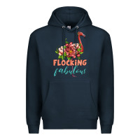 Navy flamingo flocking fabulous Premium Hoodie - Artiststas