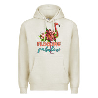 Oatmeal Heather flamingo flocking fabulous Premium Hoodie - Artiststas