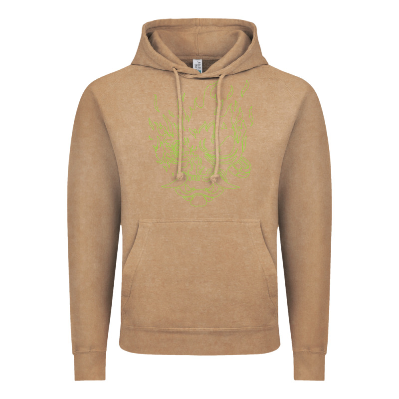 Cyberpunk Samurai Neon Green Vintage Hoodie by FloraArt | Teevron