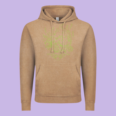 Cyberpunk Samurai Neon Green Vintage Hoodie Designed By Floraart