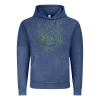 Vintage Denim Cyberpunk samurai Neon Green Vintage Hoodie - FloraArt