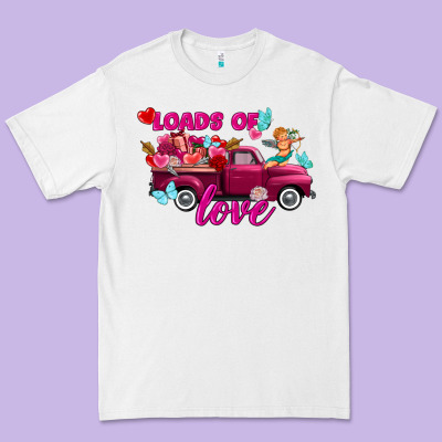 Loads Of Love Valentine's Day Truck Premium Tee Designed By Fadigitalartstudio
