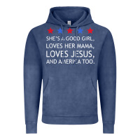 Vintage Denim she's a good girl, she's loves her mama, loves jesus t shirt Vintage Hoodie - FloraArt