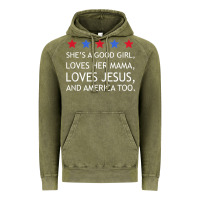 Vintage Olive she's a good girl, she's loves her mama, loves jesus t shirt Vintage Hoodie - FloraArt