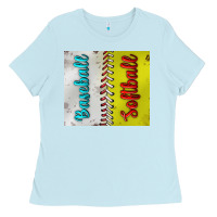 Baby Blue Baseball And Softball Tumbler Ladies Tee - BundleAndBundleShop