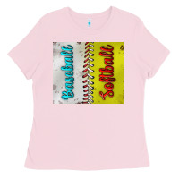 Bubblegum Pink Baseball And Softball Tumbler Ladies Tee - BundleAndBundleShop