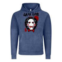 Vintage Denim Billy Puppet Saw Jigsaw Inspired Vintage Hoodie - FloraArt