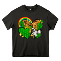 St. Patrick's Day Hearts With Leopard Heavy Core Tee | Teevron