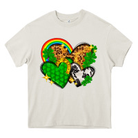 Cream St. Patrick's Day hearts with leopard Heavy Core Tee - HowdyJamesFarm