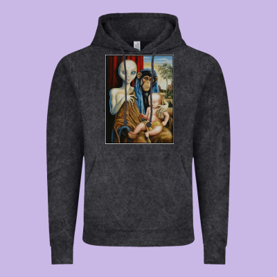 Alien Chimp Baby Religion Conspiracy Poster Vintage Hoodie Designed By Floraart