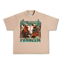 Burro Somebody's Problem Bull Skull Urban Heavy Tee - FaDigitalArtStudio