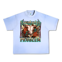 Grape Ice Somebody's Problem Bull Skull Urban Heavy Tee - FaDigitalArtStudio