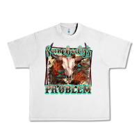 Lunar Rock Somebody's Problem Bull Skull Urban Heavy Tee - FaDigitalArtStudio