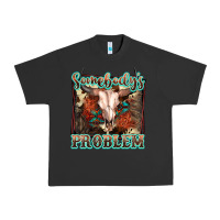 Pigment Black Somebody's Problem Bull Skull Urban Heavy Tee - FaDigitalArtStudio