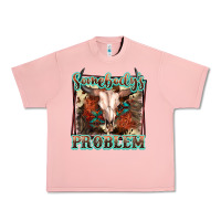 Salmon Somebody's Problem Bull Skull Urban Heavy Tee - FaDigitalArtStudio