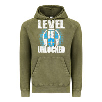 Vintage Olive Level 18 Unlocked Birthday 18 Years Gamer Premium T Shirt Vintage Hoodie - FloraArt