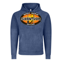 Vintage Denim Survivor Outwit, Outplay, Outlast Vintage Hoodie - FloraArt