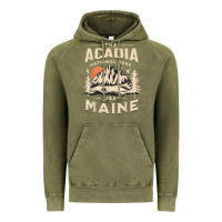 Vintage Olive acadia national park maine nature hike outdoors vintage t shirt Vintage Hoodie - ArtMosaic