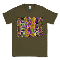 Army Green mardi gras fleur de lis cowhide serape leopard glitter brushstrokes Classic Tee - Artiststas