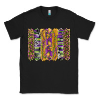 Black mardi gras fleur de lis cowhide serape leopard glitter brushstrokes Classic Tee - Artiststas