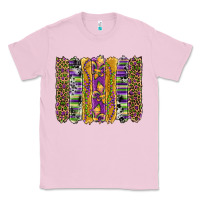 Bubblegum Pink mardi gras fleur de lis cowhide serape leopard glitter brushstrokes Classic Tee - Artiststas