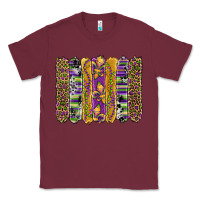 Burgundy mardi gras fleur de lis cowhide serape leopard glitter brushstrokes Classic Tee - Artiststas