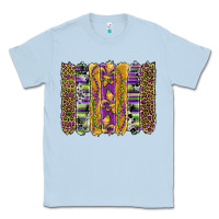 Dusty Blue mardi gras fleur de lis cowhide serape leopard glitter brushstrokes Classic Tee - Artiststas