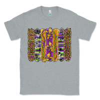 Heather Grey mardi gras fleur de lis cowhide serape leopard glitter brushstrokes Classic Tee - Artiststas