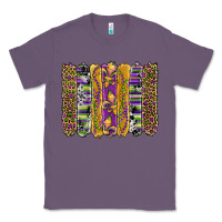 Lavender mardi gras fleur de lis cowhide serape leopard glitter brushstrokes Classic Tee - Artiststas