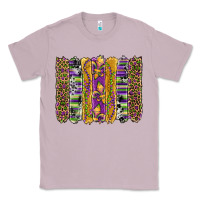 Lilac mardi gras fleur de lis cowhide serape leopard glitter brushstrokes Classic Tee - Artiststas