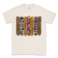 Natural mardi gras fleur de lis cowhide serape leopard glitter brushstrokes Classic Tee - Artiststas