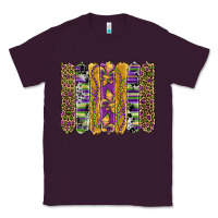 Plum mardi gras fleur de lis cowhide serape leopard glitter brushstrokes Classic Tee - Artiststas