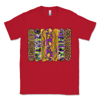 Red mardi gras fleur de lis cowhide serape leopard glitter brushstrokes Classic Tee - Artiststas