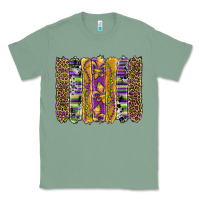 Sage mardi gras fleur de lis cowhide serape leopard glitter brushstrokes Classic Tee - Artiststas