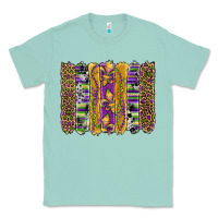 Seafoam mardi gras fleur de lis cowhide serape leopard glitter brushstrokes Classic Tee - Artiststas