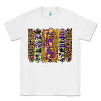 White mardi gras fleur de lis cowhide serape leopard glitter brushstrokes Classic Tee - Artiststas