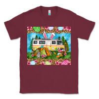Burgundy Easter Day camping Classic Tee - OliviaCreatesArt