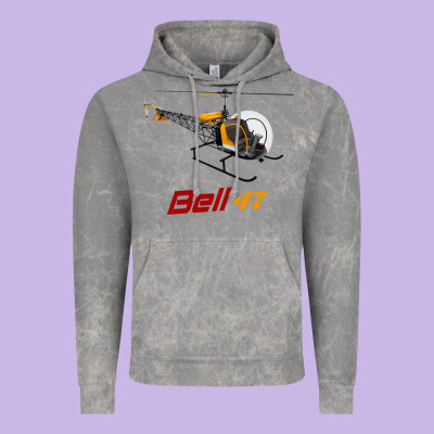 Bell 47 Helicopter Vintage Hoodie Designed By Artmosaic