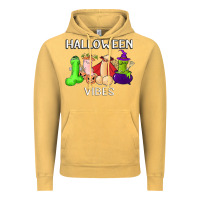Vintage Mustard halloween vibes dick tie dye hippie retro lazy costume Vintage Hoodie - ArtMosaic