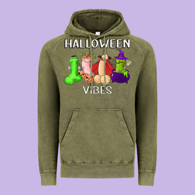 Halloween Vibes Dick Tie Dye Hippie Retro Lazy Costume Vintage Hoodie Designed By Artmosaic