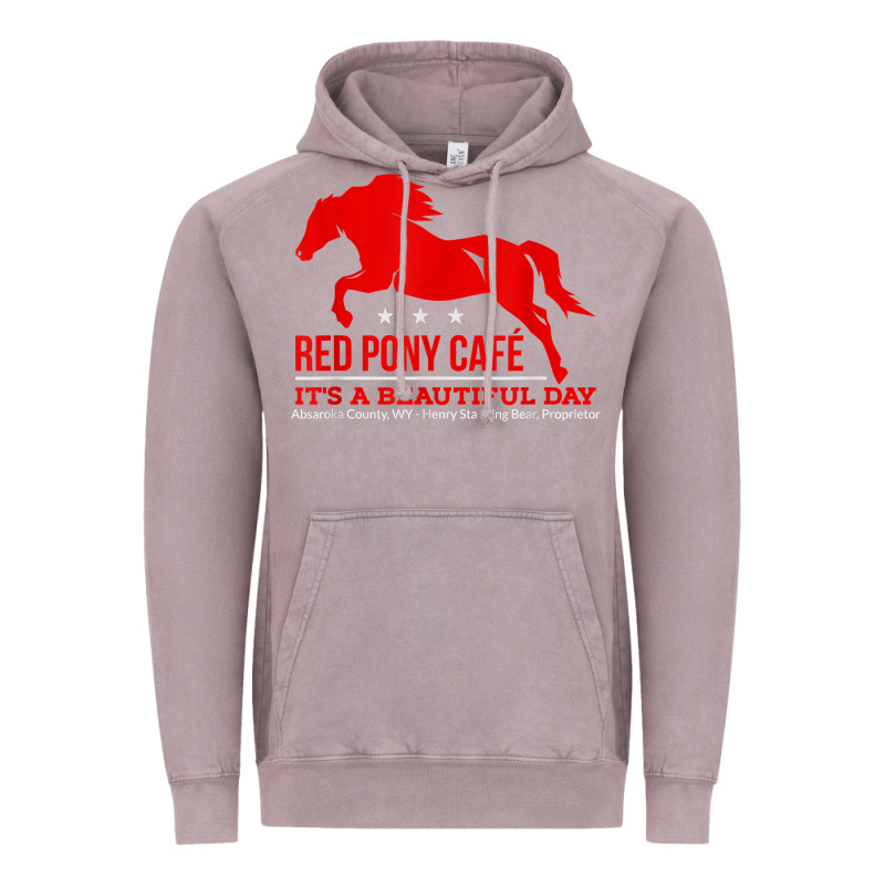 Red Pony Cafe, Funny Cute Horse Lover Vintage Hoodie by ArtMosaic | Teevron
