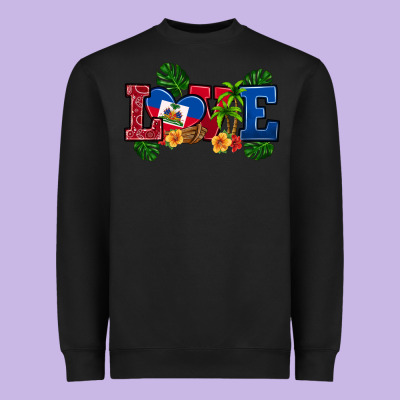 Love Haitian Republic Heavyweight Sweatshirt Designed By Ranaportraitstore