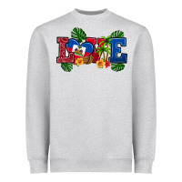 Heather Grey love haitian republic Heavyweight Sweatshirt - RanaPortraitStore