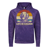Cloud Purple Golden Retriever Dog Life is golden retro vintage Vintage Hoodie - ArtMosaic