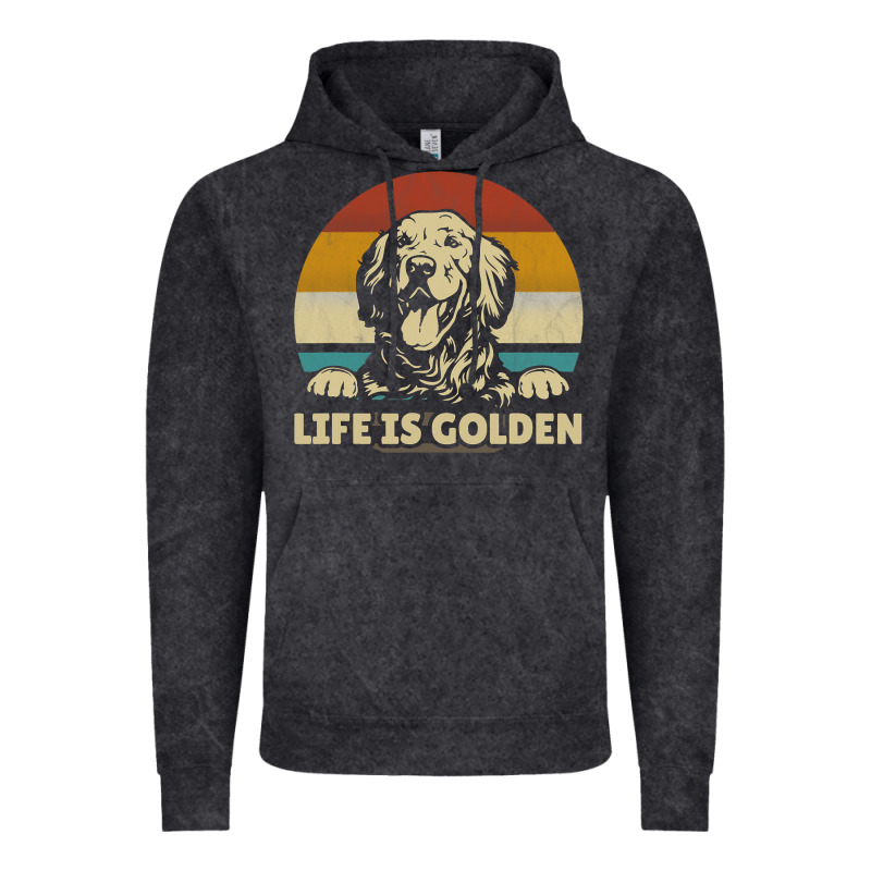 Golden Retriever Dog Life Is Golden Retro Vintage Vintage Hoodie by ArtMosaic | Teevron