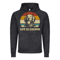 Vintage Black Golden Retriever Dog Life is golden retro vintage Vintage Hoodie - ArtMosaic