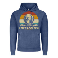 Vintage Denim Golden Retriever Dog Life is golden retro vintage Vintage Hoodie - ArtMosaic