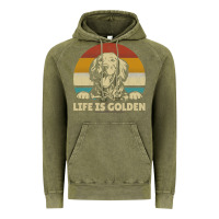 Vintage Olive Golden Retriever Dog Life is golden retro vintage Vintage Hoodie - ArtMosaic