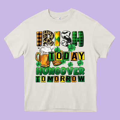 Irish Today Hungover Tomorrow Heavy Core Tee Designed By Cowgirlartshop